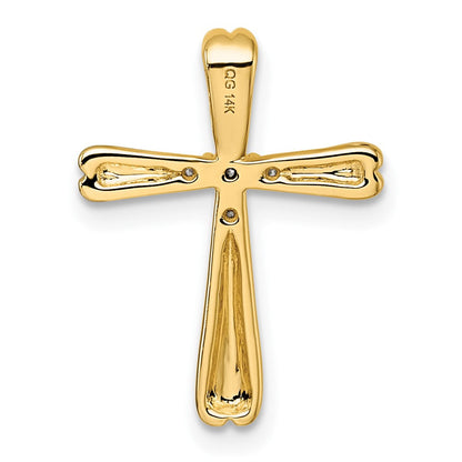 14K Gelbgold Kreuz-Gleitanhänger mit 0,1 ct. Diamant, 5 Steine