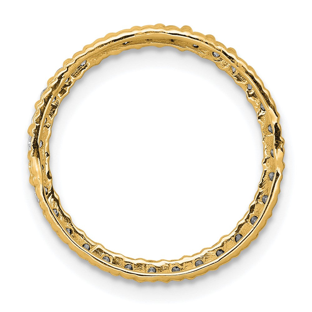 14K Gelbgold Poliert 3/8 Karat Diamant Kreis Kette Anhänger