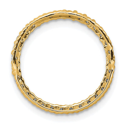 14K Gelbgold Poliert 3/8 Karat Diamant Kreis Kette Anhänger