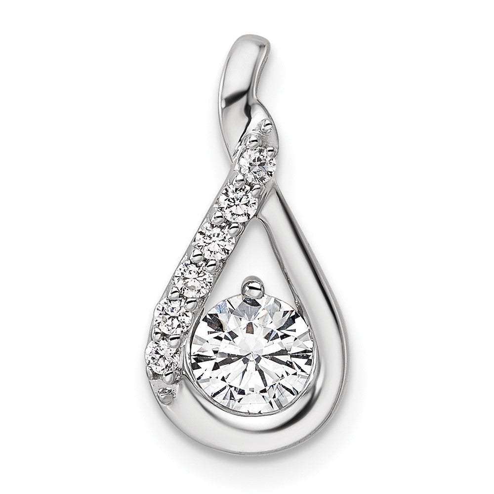 14K Weißgold Komplett 5/8 Karat Diamant Tropfen Kette Anhänger