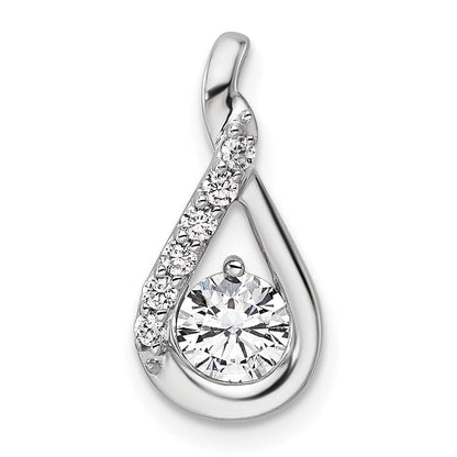 14K Weißgold Komplett 5/8 Karat Diamant Tropfen Kette Anhänger