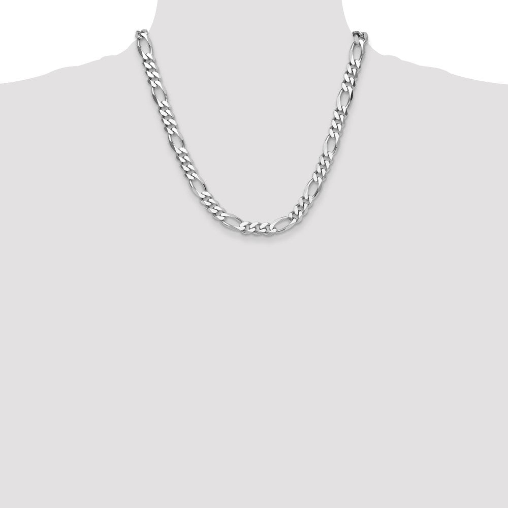Sterlingsilber Rhodiniert 10.2mm Figaro Halskette