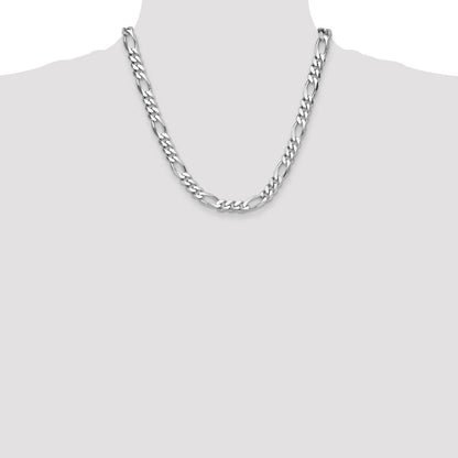Sterlingsilber Rhodiniert 10.2mm Figaro Halskette