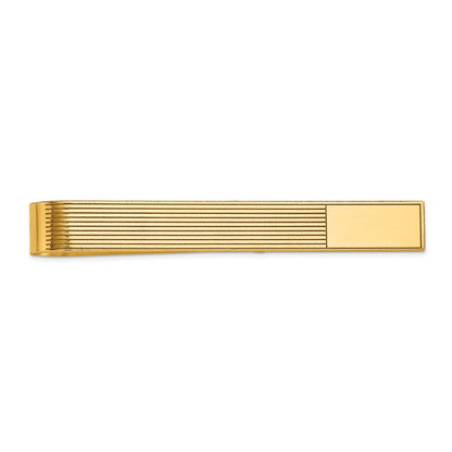 14K Gelbgold Herren Gerillt Gravierbar Krawatten Stab