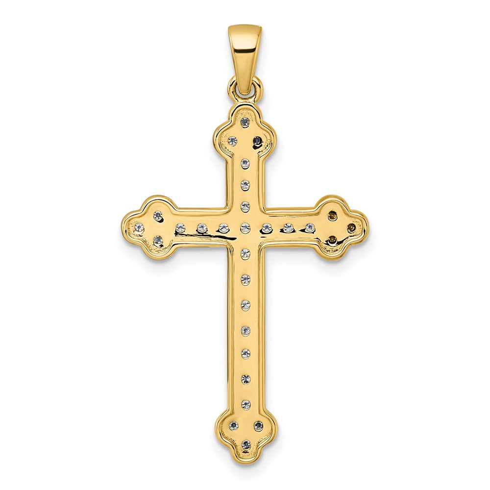14K Gelbgold Kreuzanhänger mit 0,25 Karat Diamant