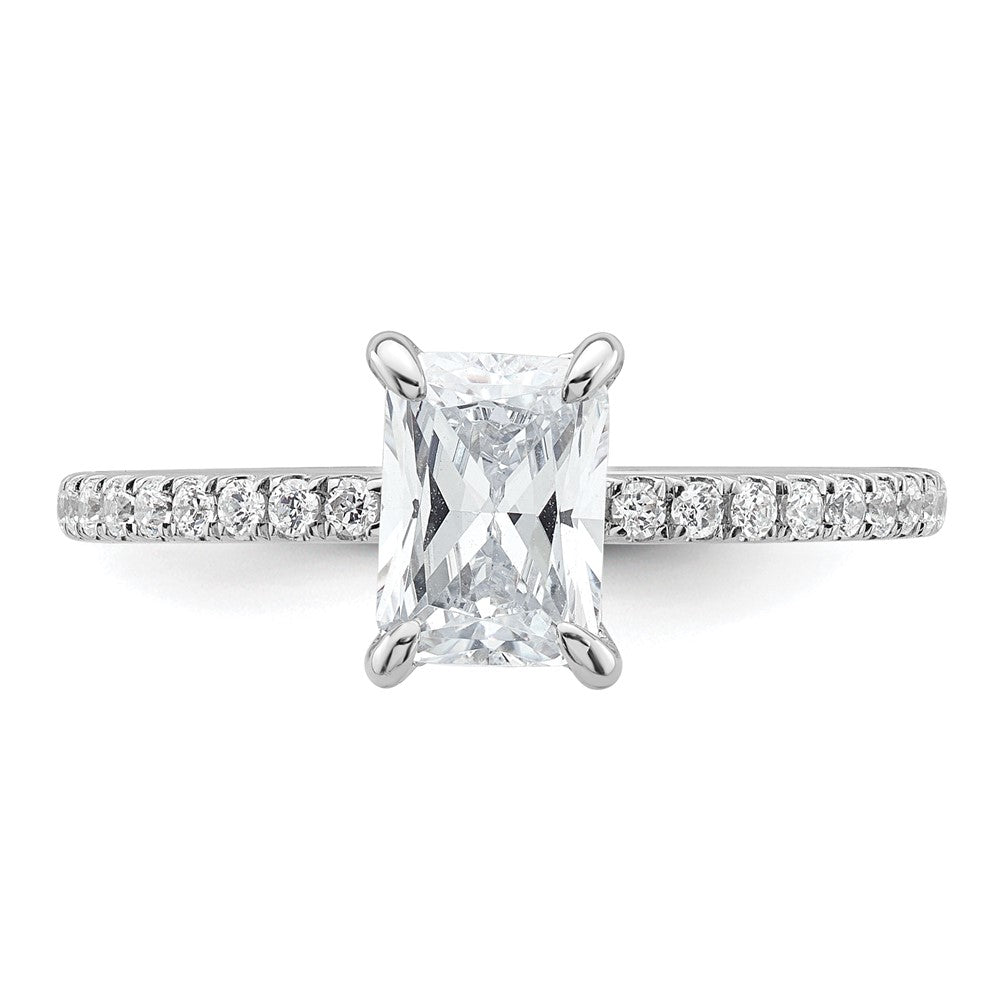 14K Weißgold Verlobungsring mit Solitär und Flair, 1,33K zertifizierter, im Labor gezüchteter Diamant im Radiant-Schliff, VS+ F+