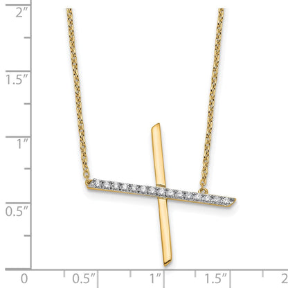 14K Gelbgold Seitlich Diamant Initiale X 18 Zoll Halskette