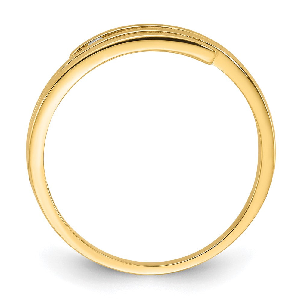 14K Gelbgold Poliert Zirkonia Mode Ring