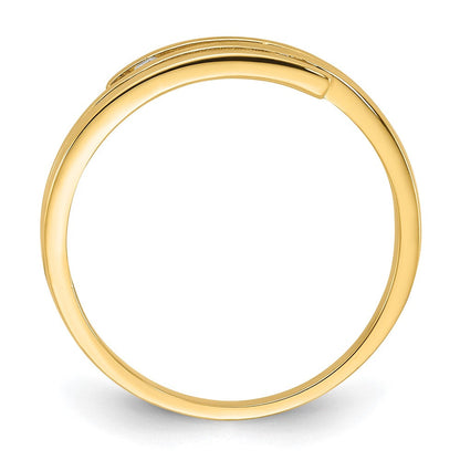 14K Gelbgold Poliert Zirkonia Mode Ring