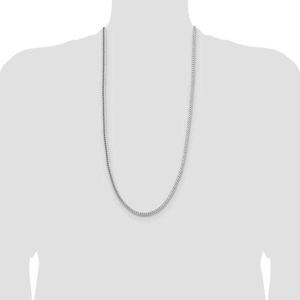 Sterlingsilber Rhodiniert 3.4mm Diamantiert Rund Franco 30 Zoll Kette