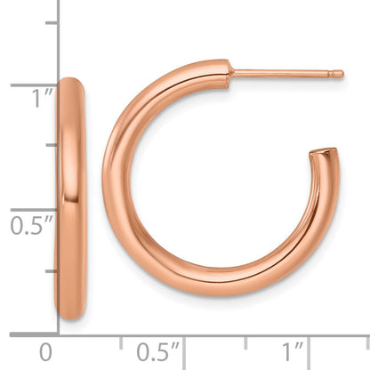 14K Gelbgold Poliert 3.0 X 25mm Röhre C-hoop Ohrstecker