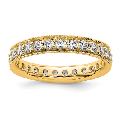 14K Gelbgold Poliert Größe 6 Vintage 1 Karat Diamant Komplett Memoire Ehering Ring