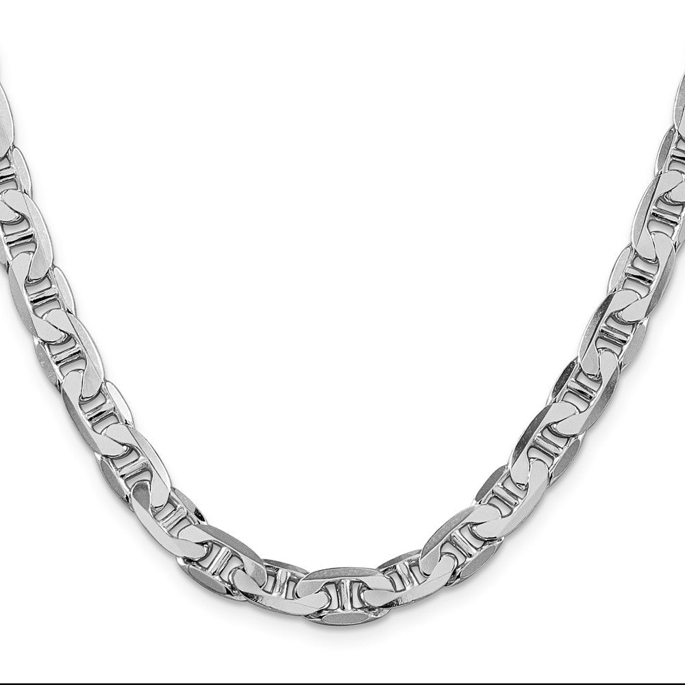 Sterlingsilber Rhodiniert 7mm Flach Anker Halskette