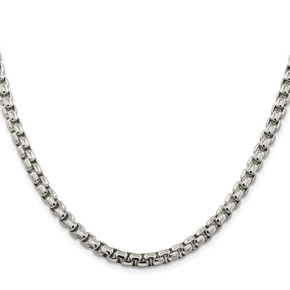 Sterlingsilber Rhodiniert 5.2mm Rund Venezianer 30 Zoll Kette