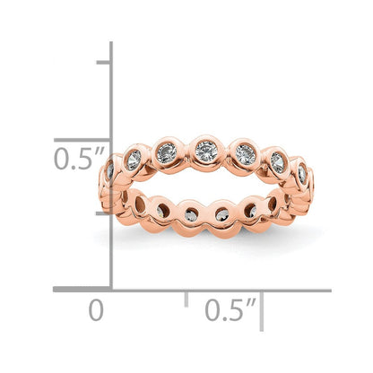 14K Roségold Poliert Größe 4 Zargenfassung-set 1/2 Karat Diamant Komplett Memoire Ehering Ring