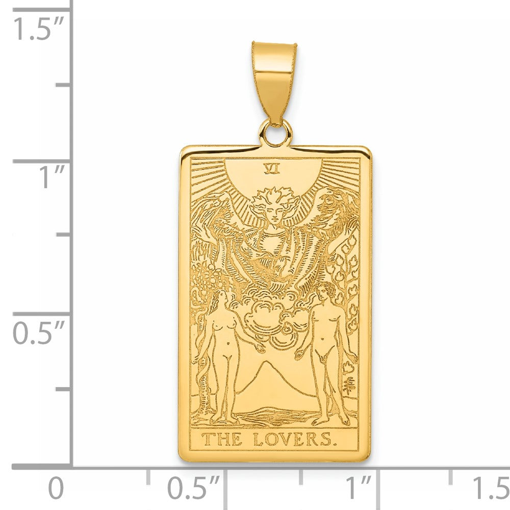 14K Gelbgold The Lovers Tarot Card Anhänger