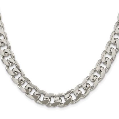 Sterlingsilber Rhodiniert 10.5mm Gewölbt mit Seite Diamantiert Panzer Halskette