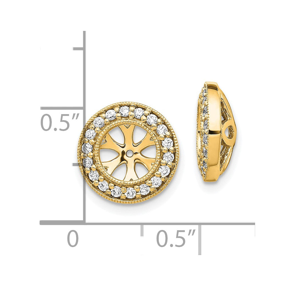 14K Gelbgold Ohrring-Jackets mit Kreis-Design und 0,33 ct. Diamanten