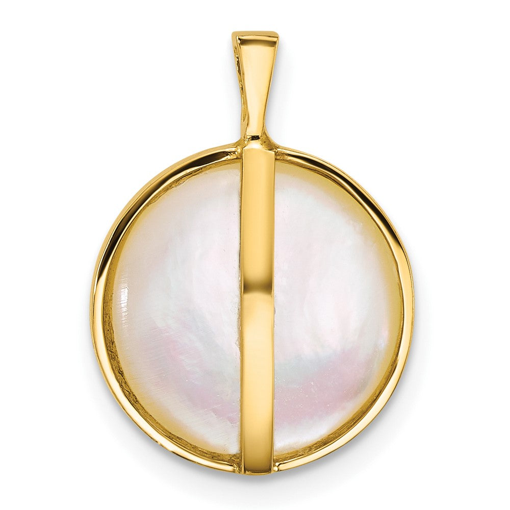 14K Gelbgold 12-13mm Rund Salzwasser Zucht Mabe Perle Anhänger