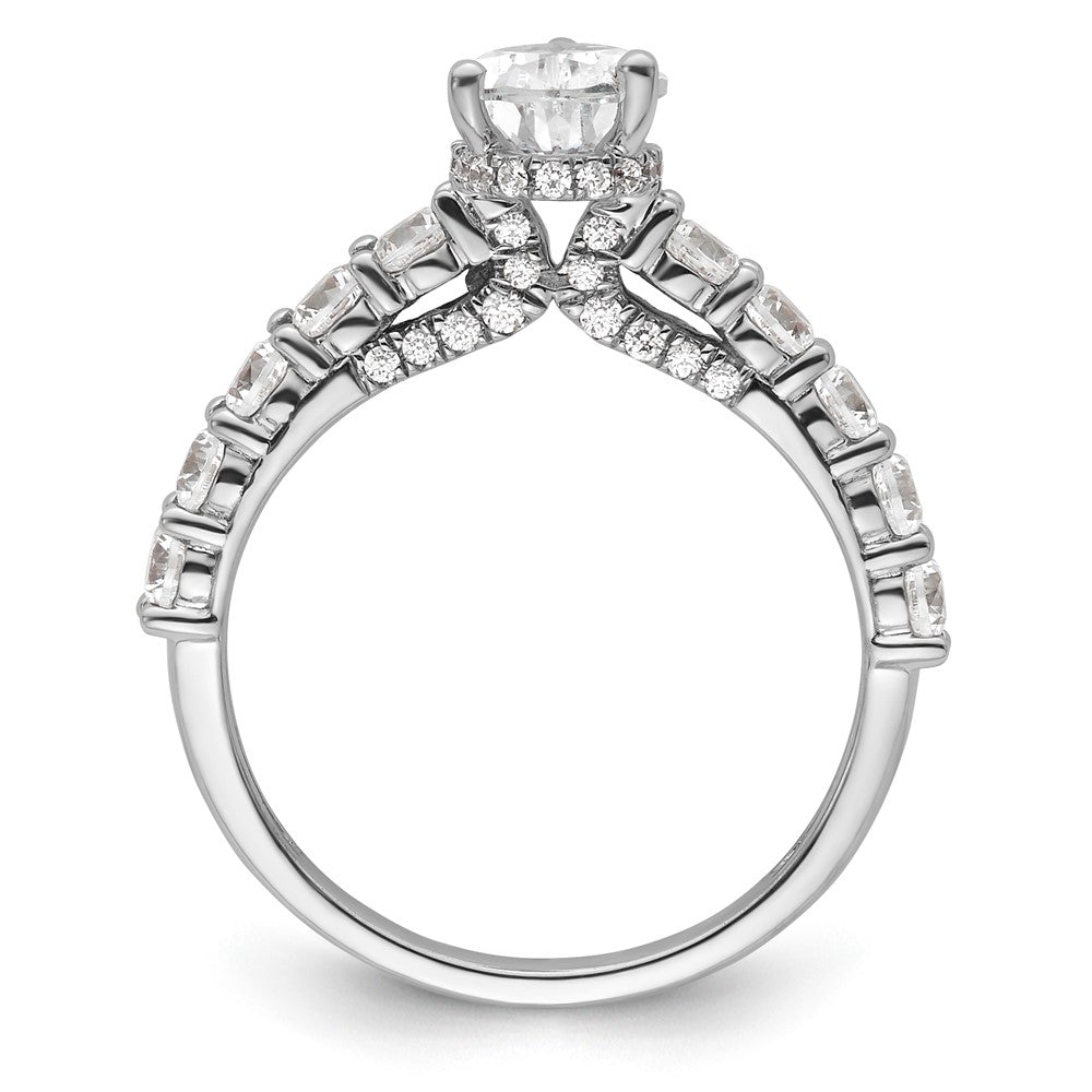 14K Weißgold Verlobungsring mit 2K Labor-gezüchtetem Diamant, VS/SI+ G+, Birnenschliff, komplett