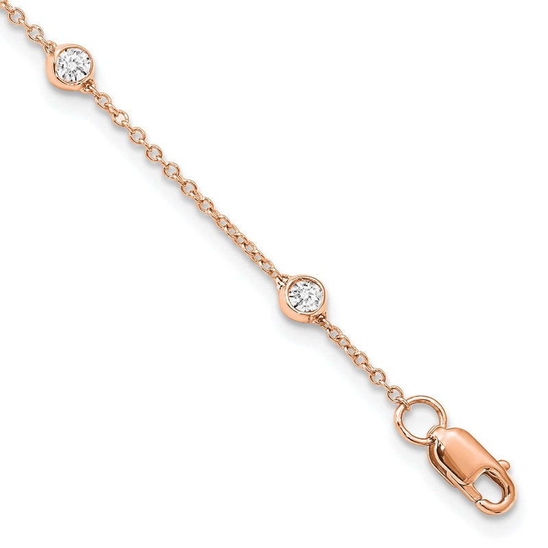 True Origin 14K Roségold 1/2 Karat Im Labor Gezüchtet Diamant Vs+ F+ Komplett 9 Station 9 in Armband