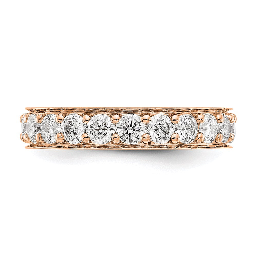 14K Roségold Poliert Vintage 2ct Diamant Memoire Ehering Ring
