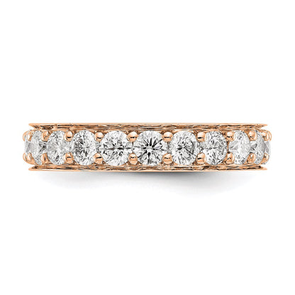 14K Roségold Poliert Vintage 2ct Diamant Memoire Ehering Ring
