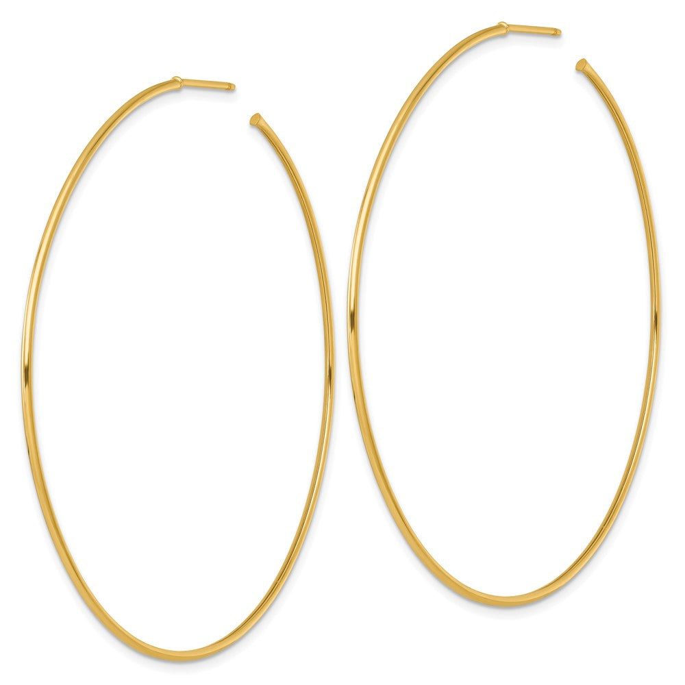 14K Gelbgold Poliert 1.2 X 65mm Massiv C-hoop Ohrstecker