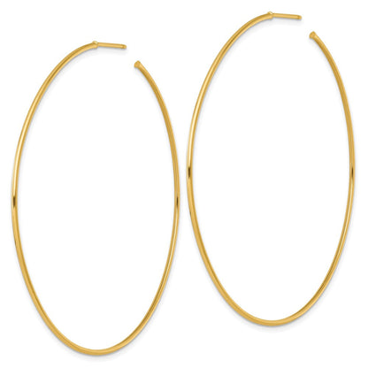 14K Gelbgold Poliert 1.2 X 65mm Massiv C-hoop Ohrstecker