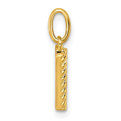 14K Gelbgold gedrehter Charm mit Diamant-Initiale „W", 0,05 ct