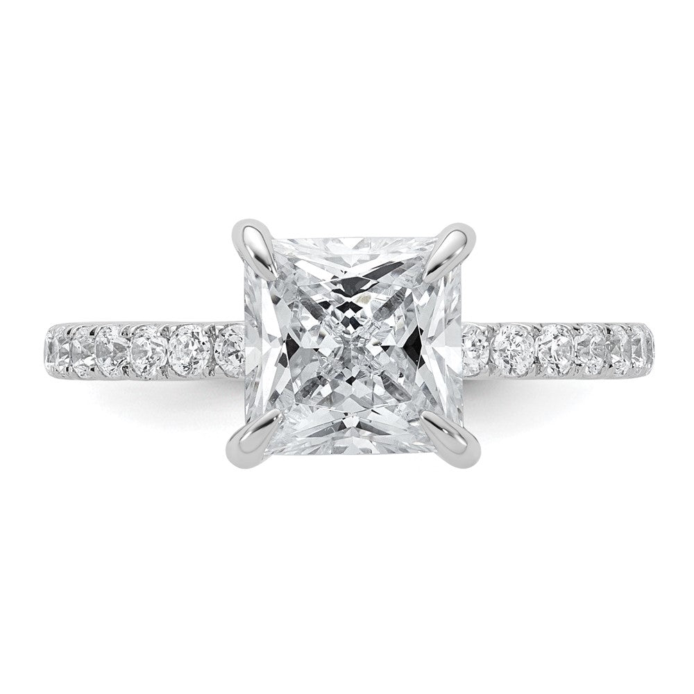 14K Weißgold Verlobungsring mit Solitär und Flair – 2,5K zertifizierter laborgezüchteter Diamant im Prinzessschliff VS/SI+ G+