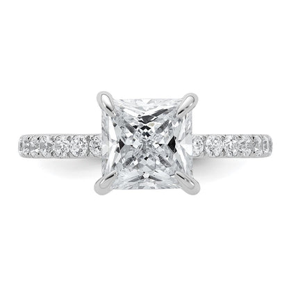 14K Weißgold Verlobungsring mit Solitär und Flair – 2,5K zertifizierter laborgezüchteter Diamant im Prinzessschliff VS/SI+ G+