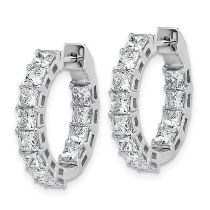 14K Weißgold Inside/Outside Creolen mit zertifizierten, im Labor gezüchteten Diamanten im Prinzessschliff, FGH, VS/SI