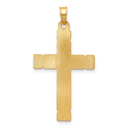 14K Bicolor Gold Hohl Inri Kruzifix Anhänger
