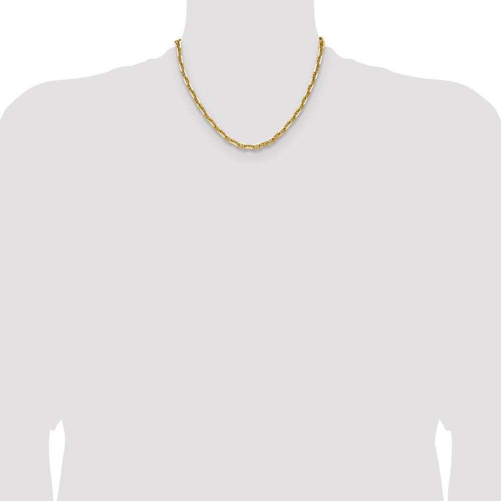 14K Gelbgold 5.7mm Diamantiert Marine Anker Halskette