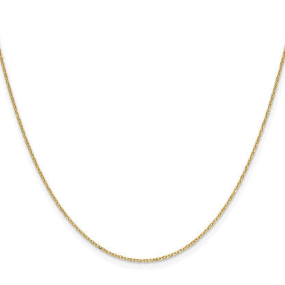 14K Gelbgold 1.0mm Diamantiert Forzantine Ankerkette Halskette