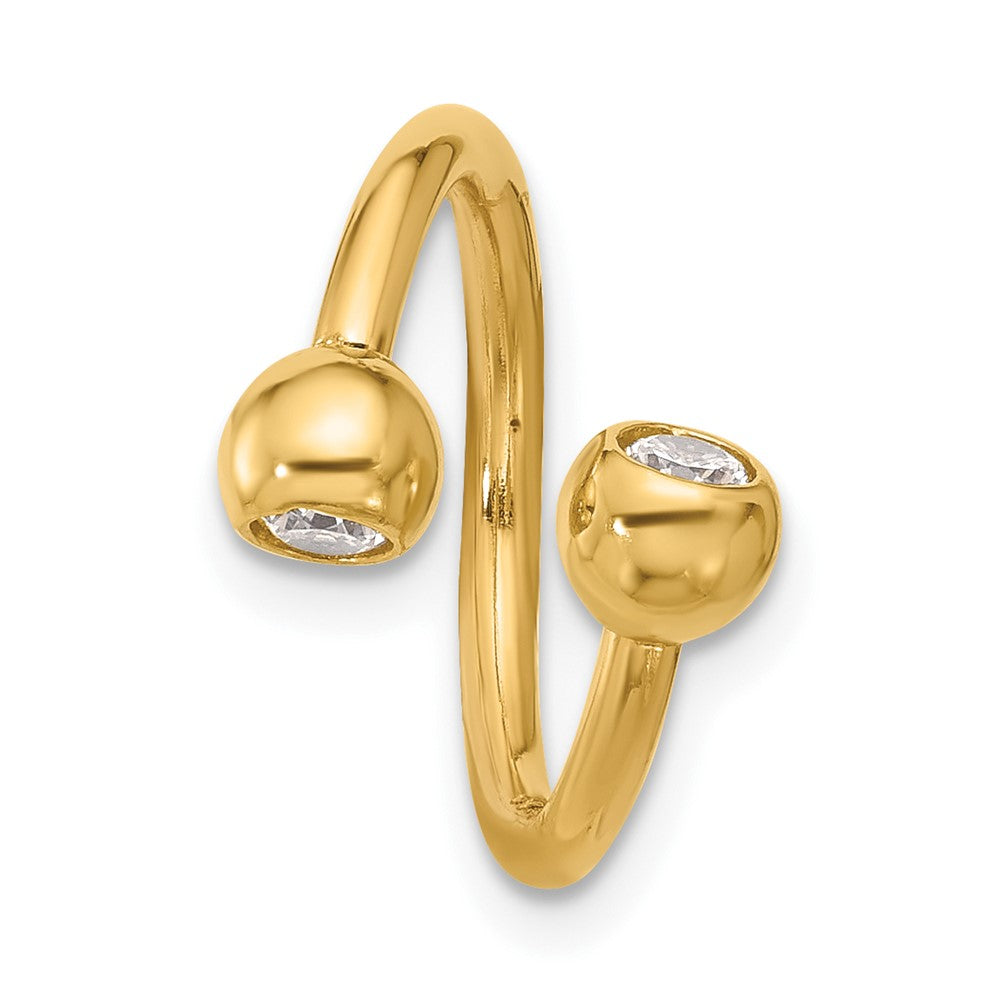 14K Gelbgold 14 Stärke Poliert Zirkonia Cartilage Ring