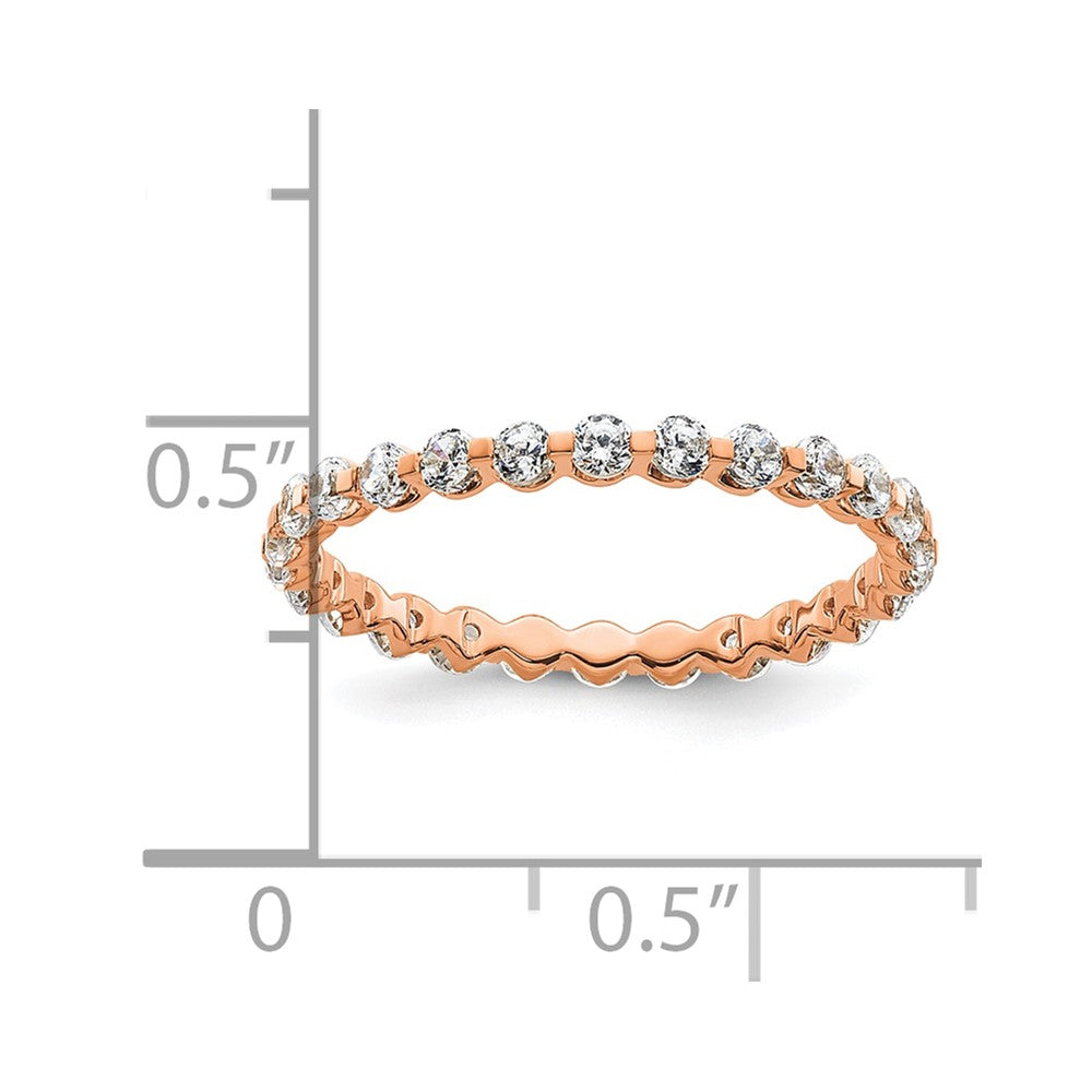 True Origin 14K Roségold 7/8 Karat Im Labor Gezüchtet Diamant Vs+ F+ Größe 6 Komplett Memoire Ehering Ring