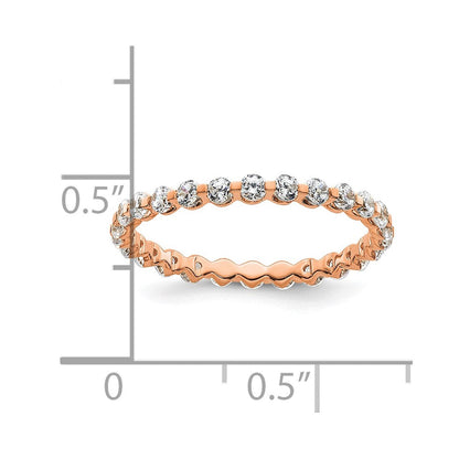True Origin 14K Roségold 7/8 Karat Im Labor Gezüchtet Diamant Vs+ F+ Größe 6 Komplett Memoire Ehering Ring