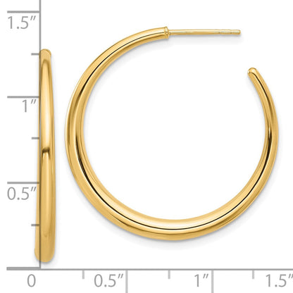 14K Gelbgold Poliert Creole Ohrstecker