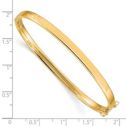 14K Gelbgold Poliert 4.00mm Klappbar Oval Armreif Armband
