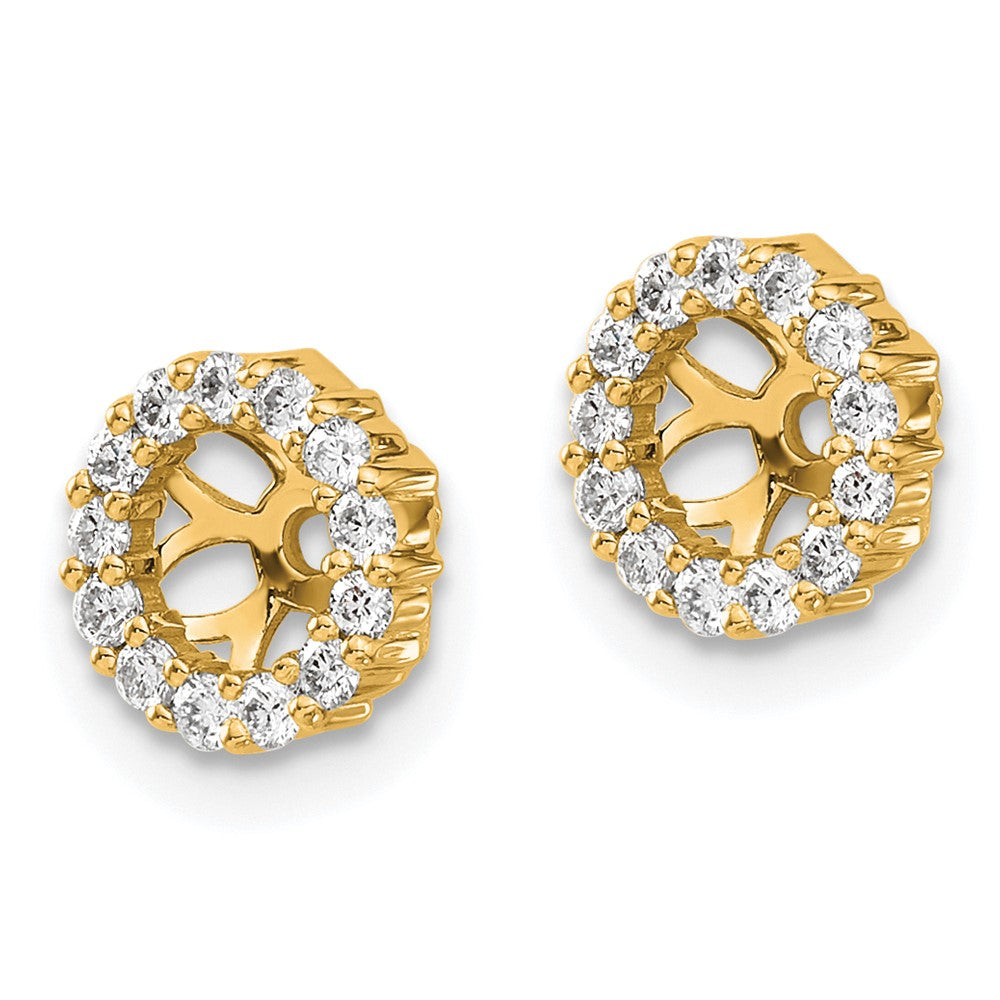 14K Gelbgold Ohrring-Jackets mit Diamant-Kreis, 0,25 ct