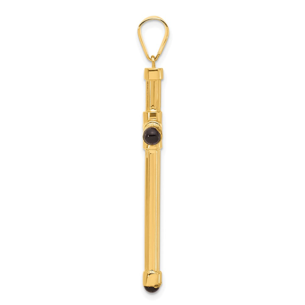 14K Gelbgold Polierter Anhänger mit Kreuz aus schwarzem Onyx