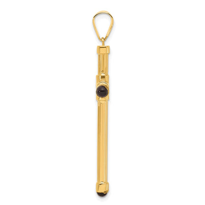 14K Gelbgold Polierter Anhänger mit Kreuz aus schwarzem Onyx