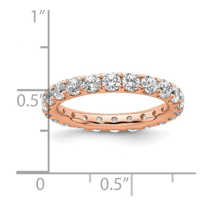 14K Roségold Poliert Größe 6 U-shared Krappen 2 Karat Diamant Komplett Memoire Ehering Ring