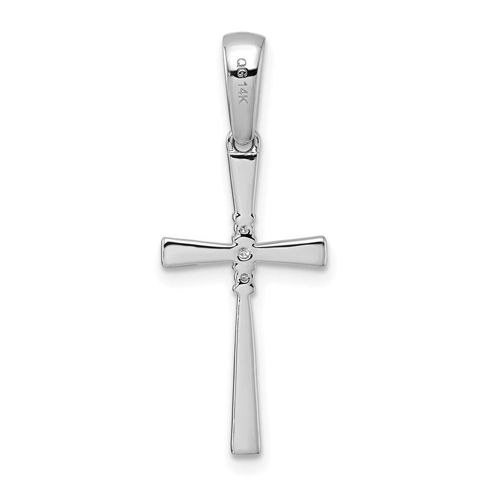 14K Weißgold Kreuzanhänger mit 0,05 Karat Diamant