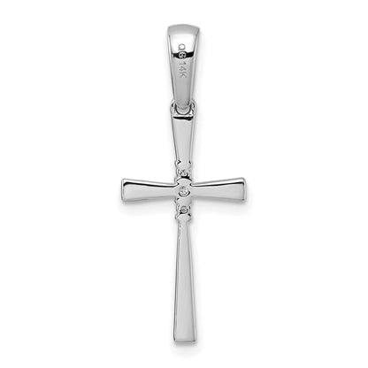 14K Weißgold Kreuzanhänger mit 0,05 Karat Diamant