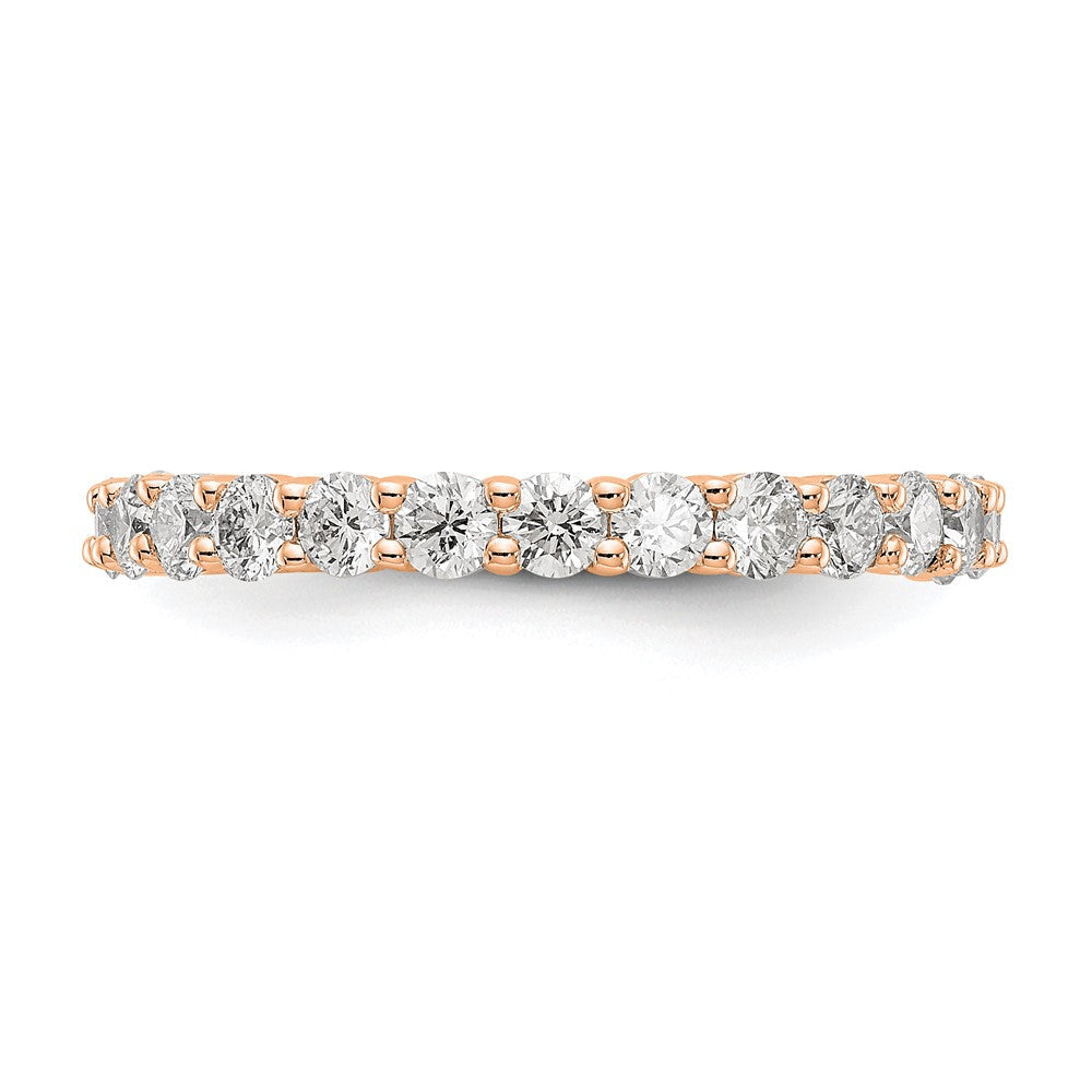 14K Roségold 1.5ct Shared Krappen Diamant Memoire Ehering Ring