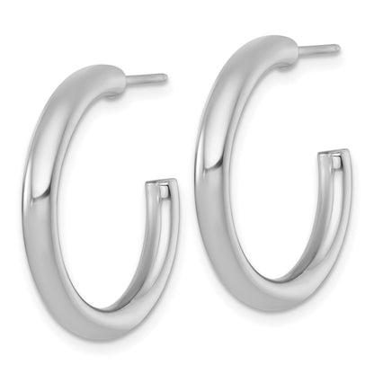 14K Gelbgold Poliert 3.0 X 25mm Röhre C-hoop Ohrstecker