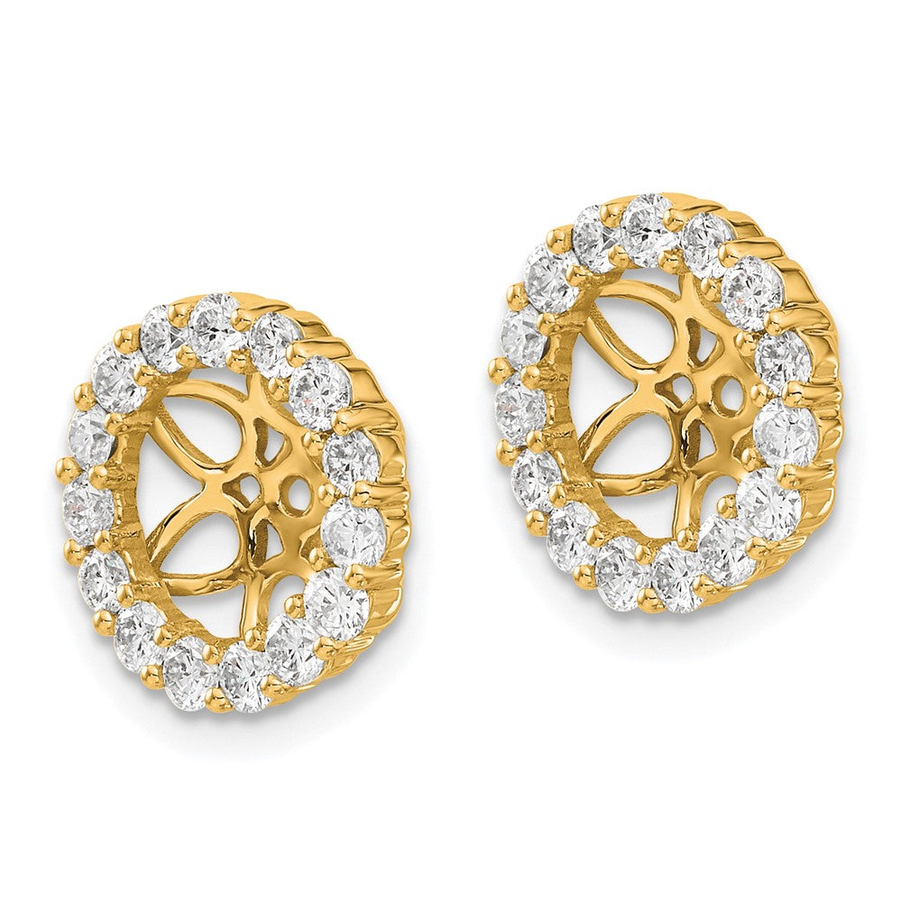 14K Gelbgold Diamant-Kreis-Ohrring-Jackets, 1,05K